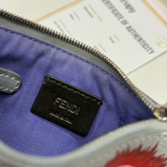 Fendi Hypnoteyes Gray and Purple Keychain Wallet - Picture 3 of 5